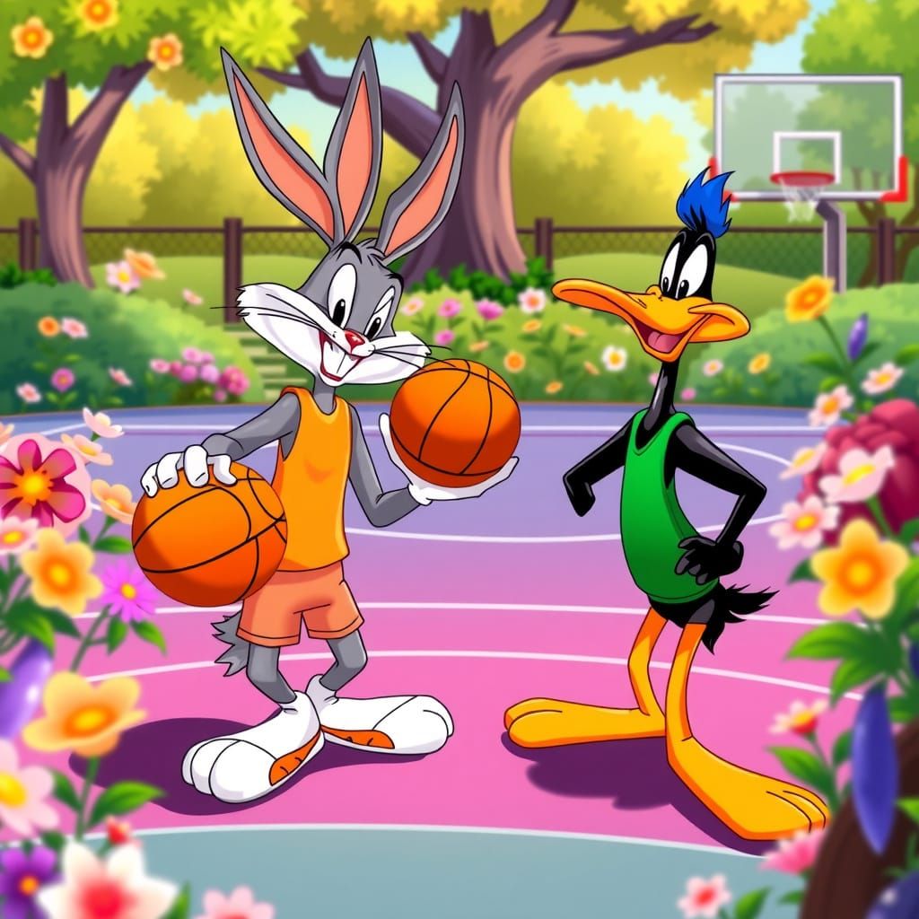 Looney Tunes Basketball Madness in Springtime