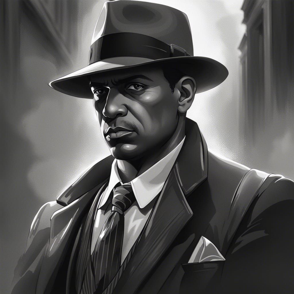 1930's Gangster Portrait in Black and White
