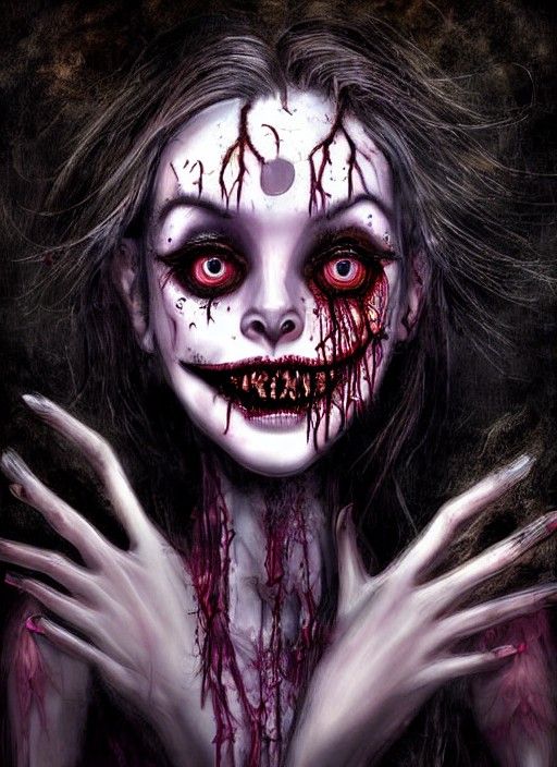 Sinister Dark Academia: Disease Eating Girl's Face