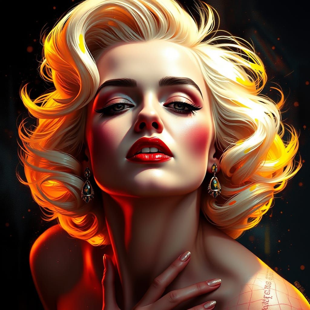 Marilyn Monroe Portrait in Art Nouveau Style