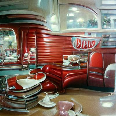 1950s Diner Painting in James Gurney Style