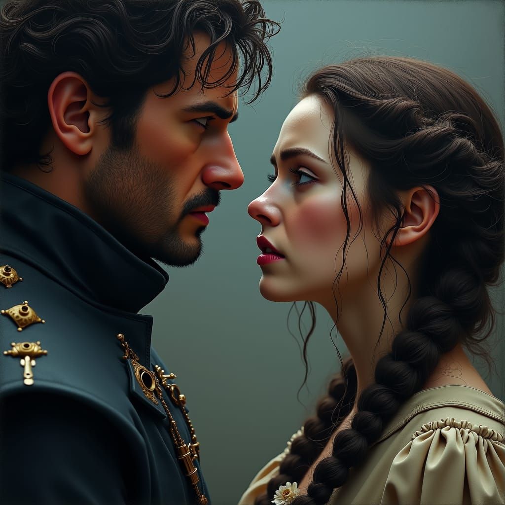 Jean Valjean and Javert: Dramatic 8k Resolution Portrait