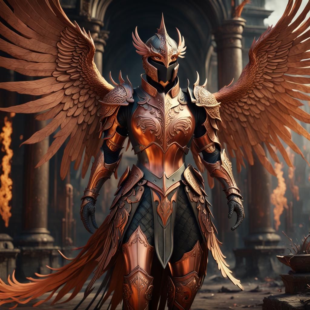 Phoenix Knight in Detailed Matte Painting