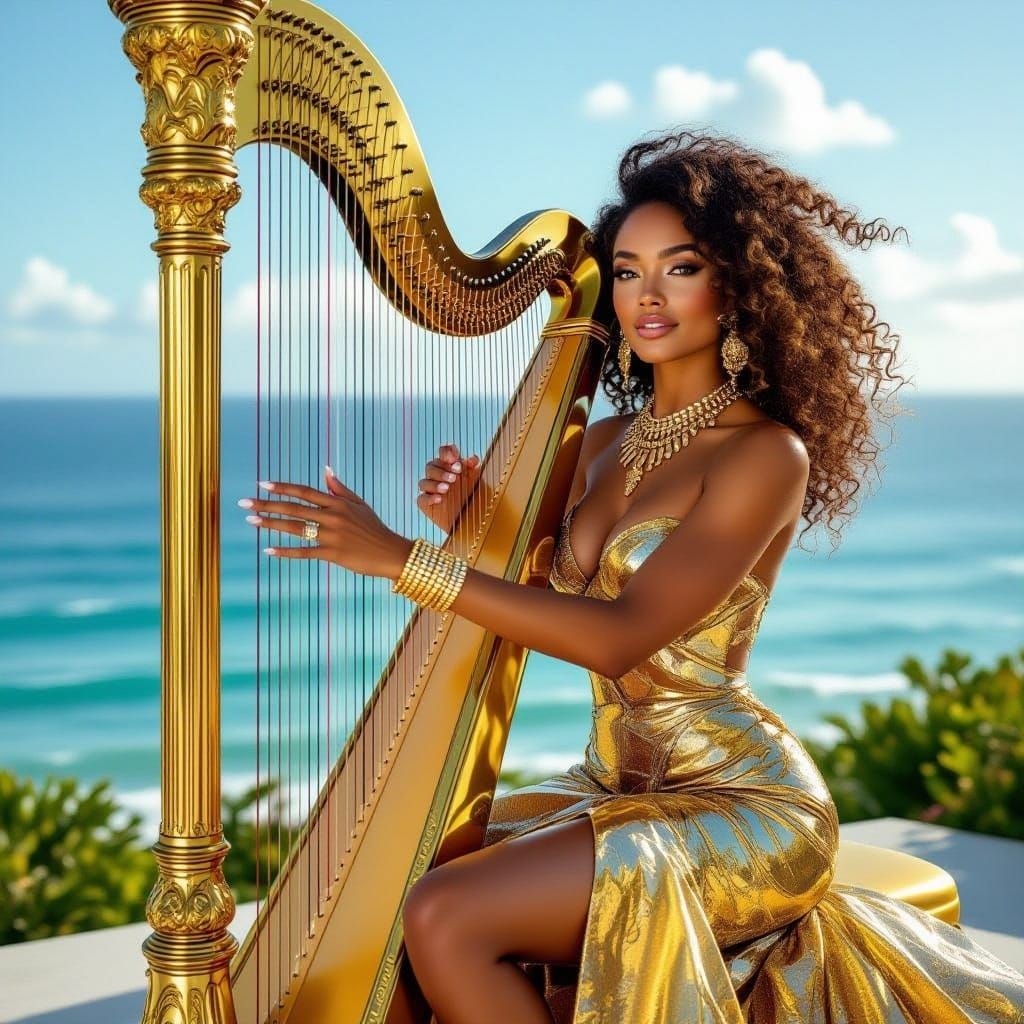 Golden Goddess Serenades the Horizon