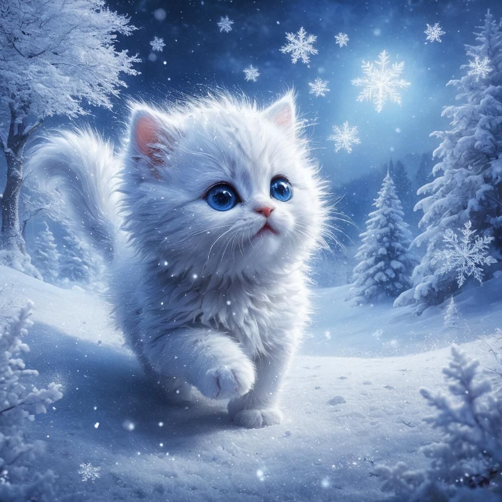 Snow kitten