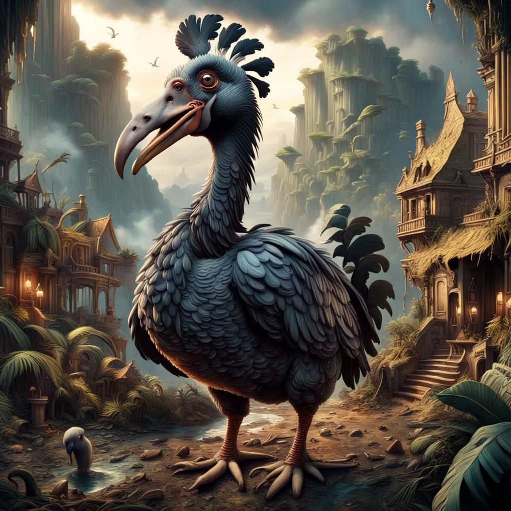 Detailed Digital Painting of a Dodo Bird