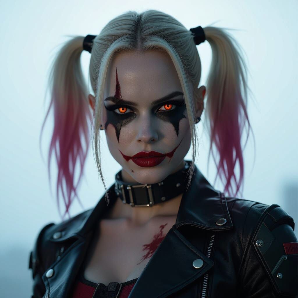 Harley Quinn as Terminator in Cinematic Film Still