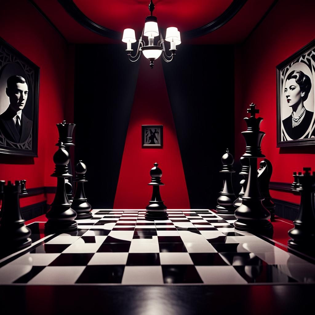 German Expressionist Film Still in Noir Style