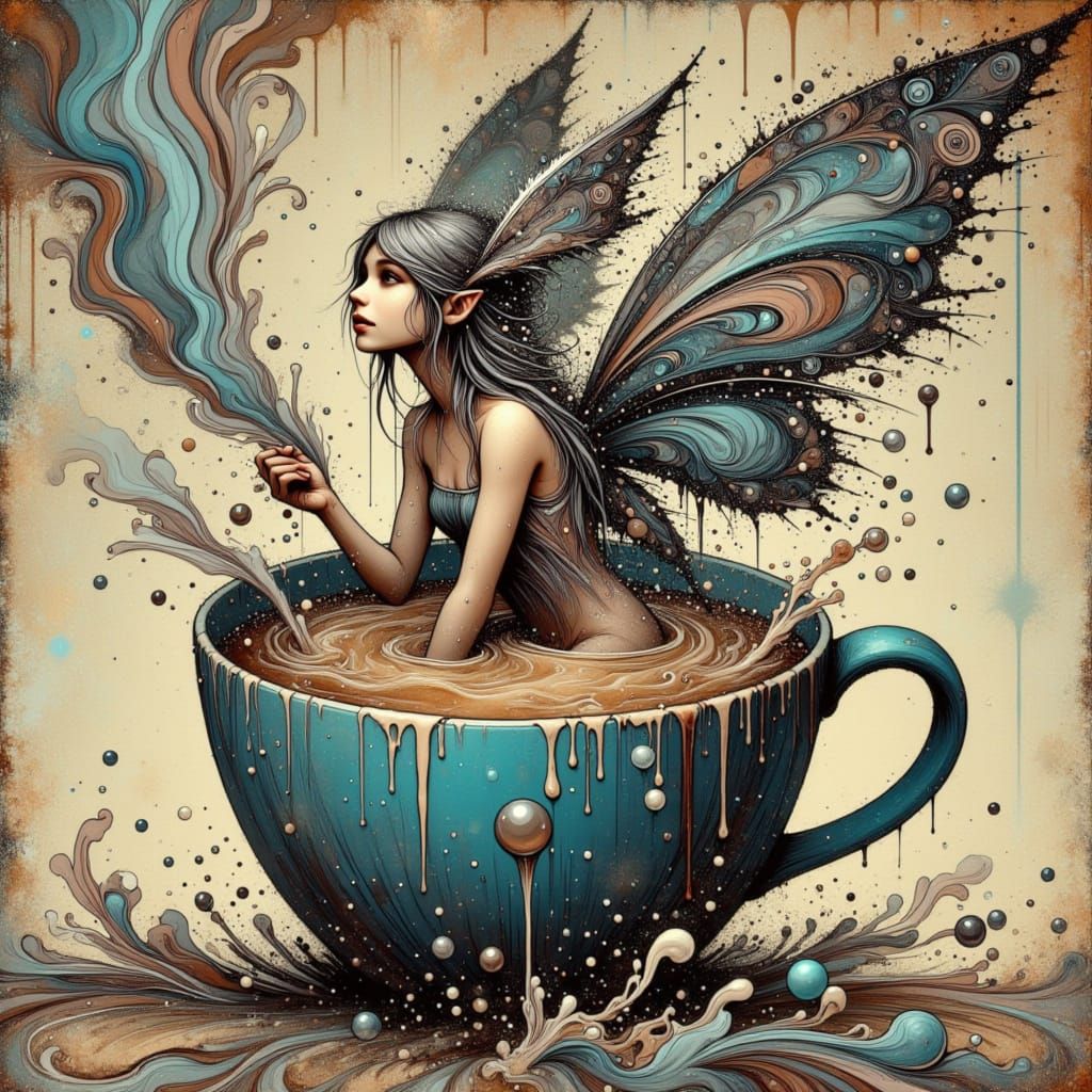 Fairy in a Teacup Splash-Art