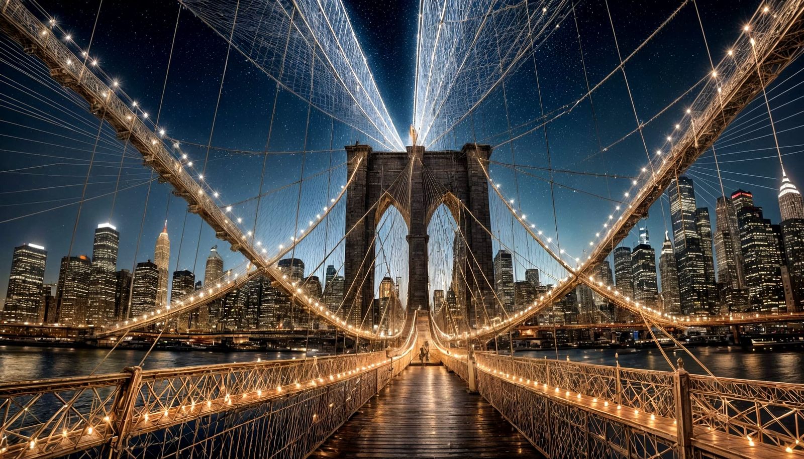 A mesmerizing, surreal scene entirely constructed from delic...