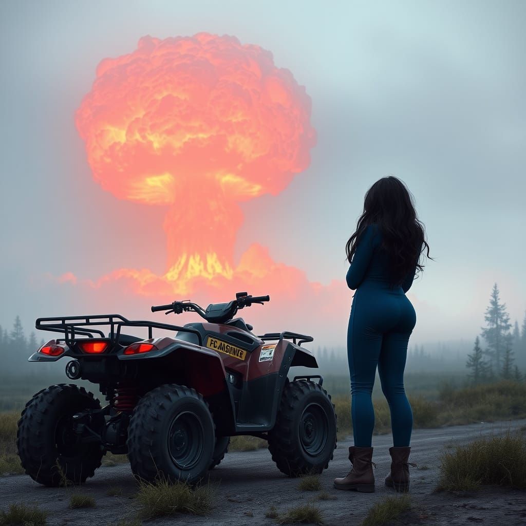 Post-Apocalyptic Vault Dweller Witnesses Nuclear Blast