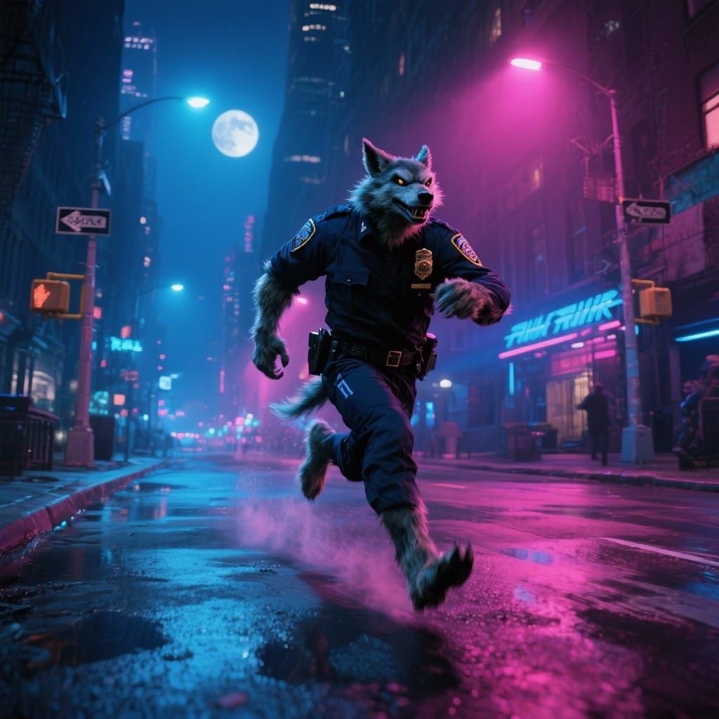Werewolf Detective Chases Through Neon-Lit NYC Streets