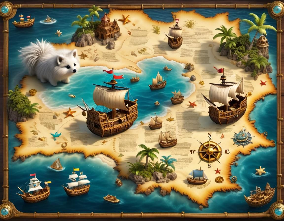 Fluffy Creatures' Epic Ocean Treasure Map Journey