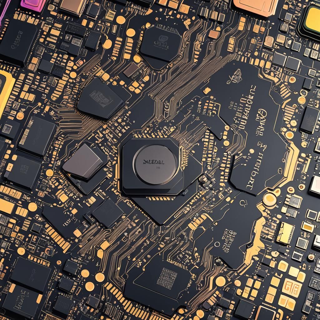 Meta & Google AI Chips in Synthwave Style