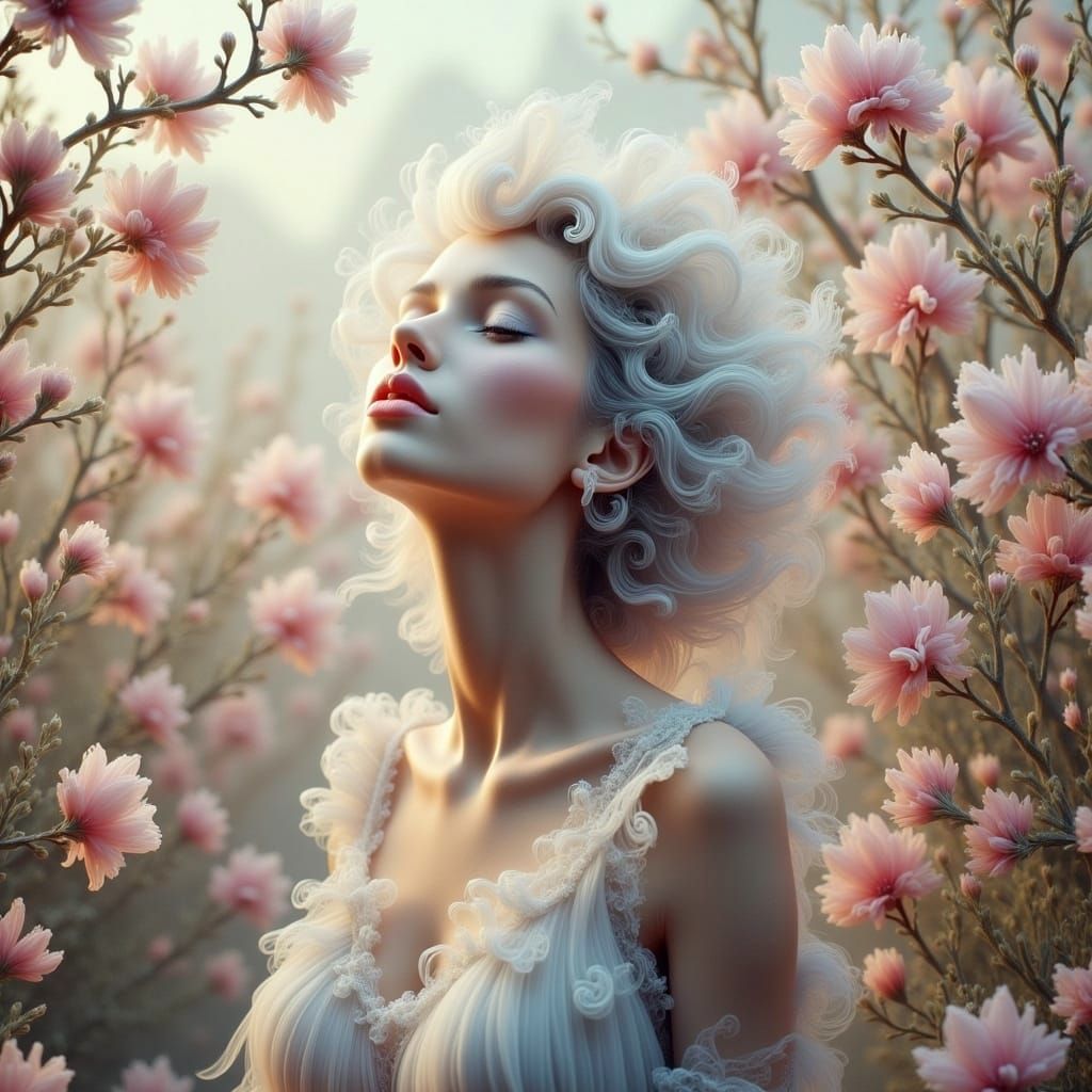 Pink Lips Blowing Kisses to the Wind