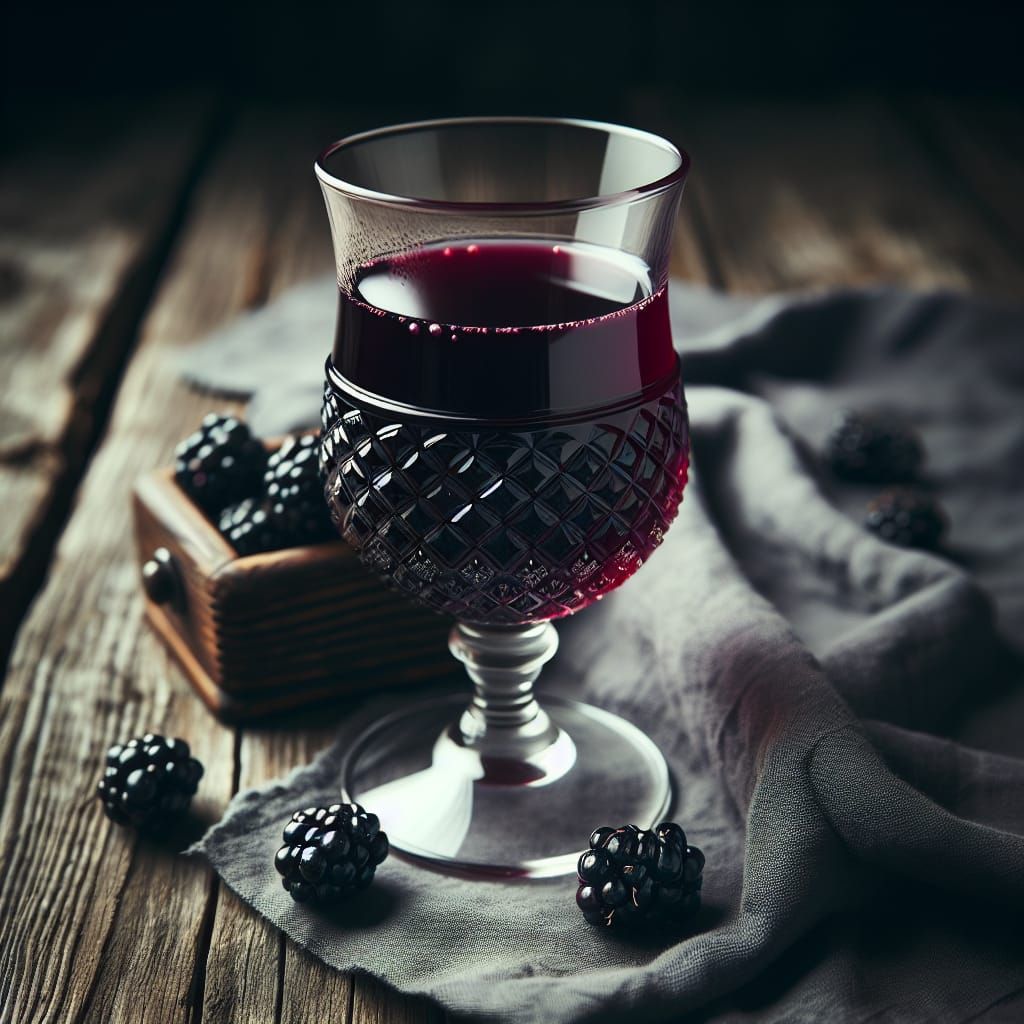 Medieval Blackberry Juice in Ornate Glass