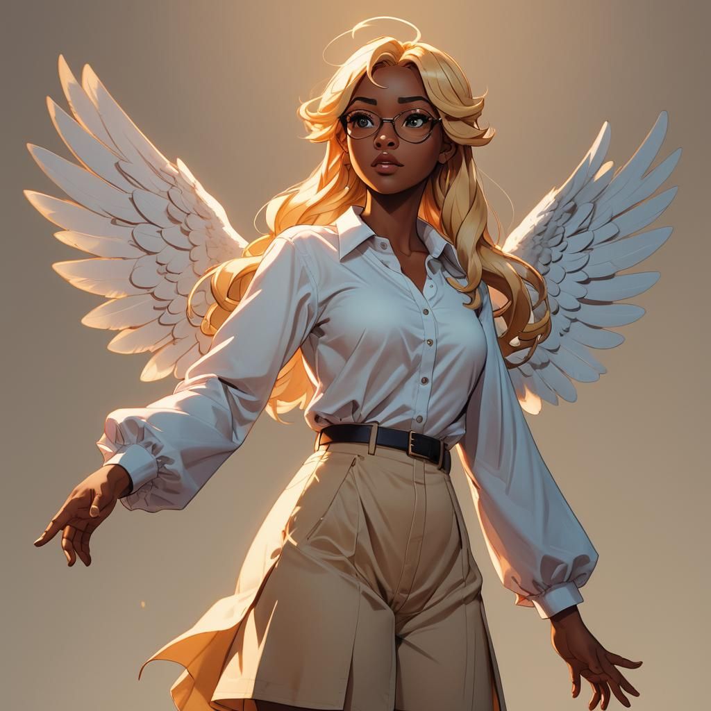 Anime Angel Girl Illustration in Moe Style