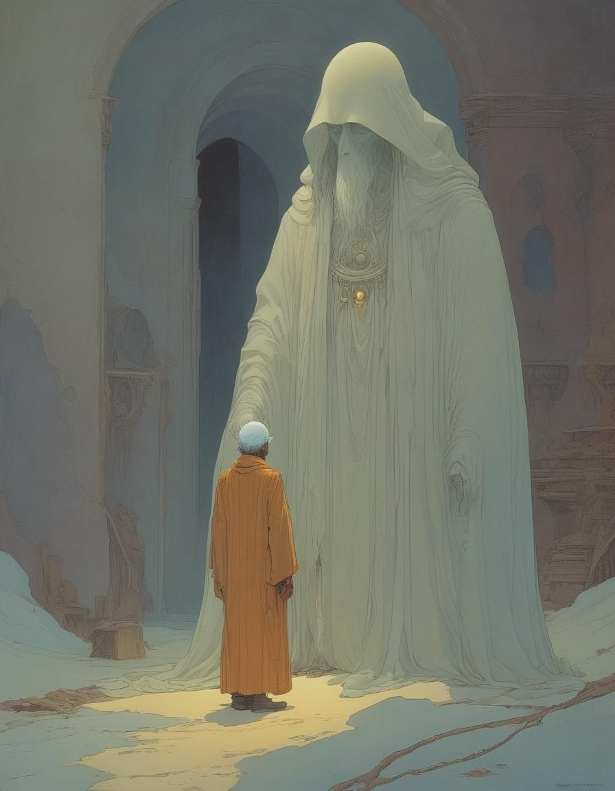 Surreal Scene in Moebius Style