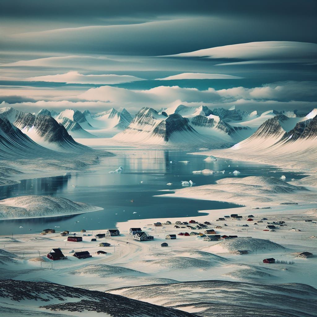 Picturesque Arctic Bay, Canada: Frozen Tundra Meets Azure Sk...