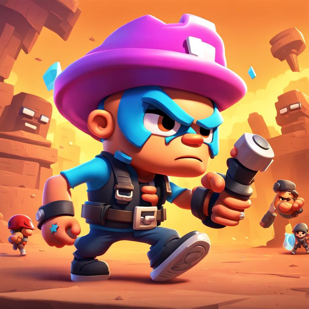 Hyperrealistic Brawl Stars Character Splash Art