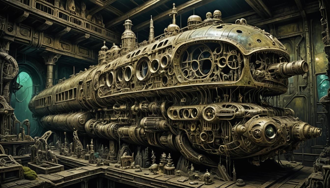 Steampunk Submarine at Cryptid Taxidermy Museum