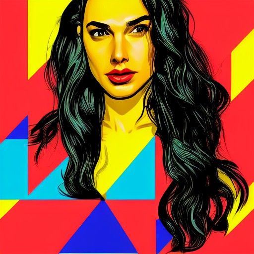 Gal Gadot as Geometric Pop Art Portrait
