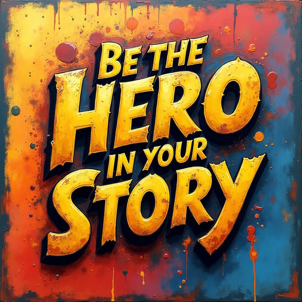 Golden Calligraphy on Comic Book Art Board