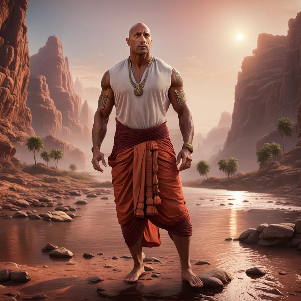 Dwayne johnson performing puja in India attire