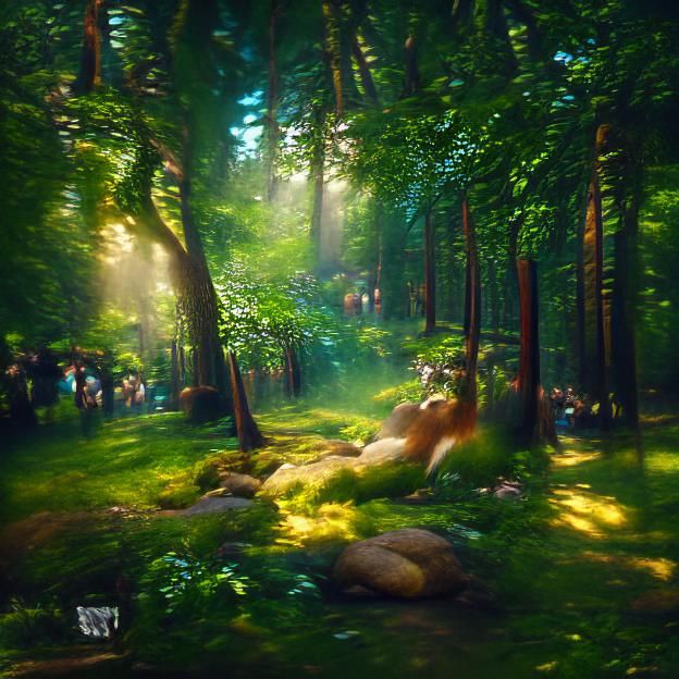 Lush Summer Forest in 3D Landscape Style