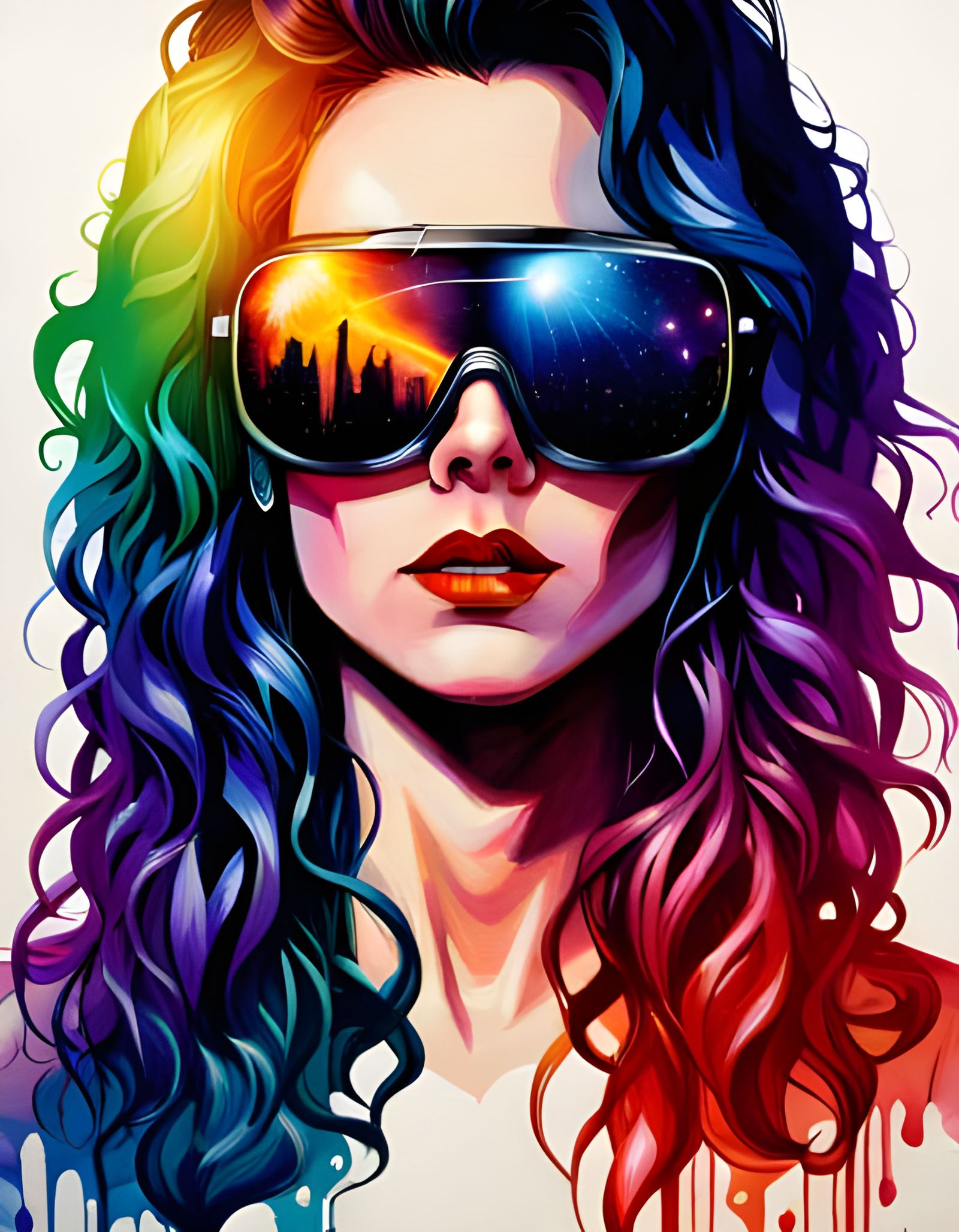 3D Glasses in Space: Sci-Fi Synthwave Retrofuturism