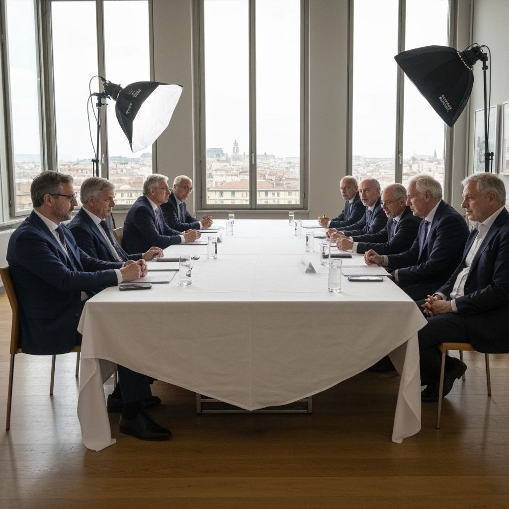 Executive Committee Meeting: Dramatic Cinematic Scene