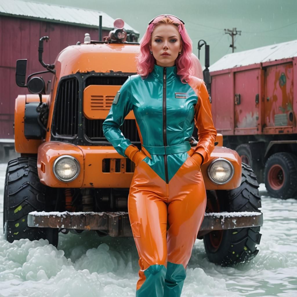 In deep cold space, retro futuristic, hyper realistic view, ...