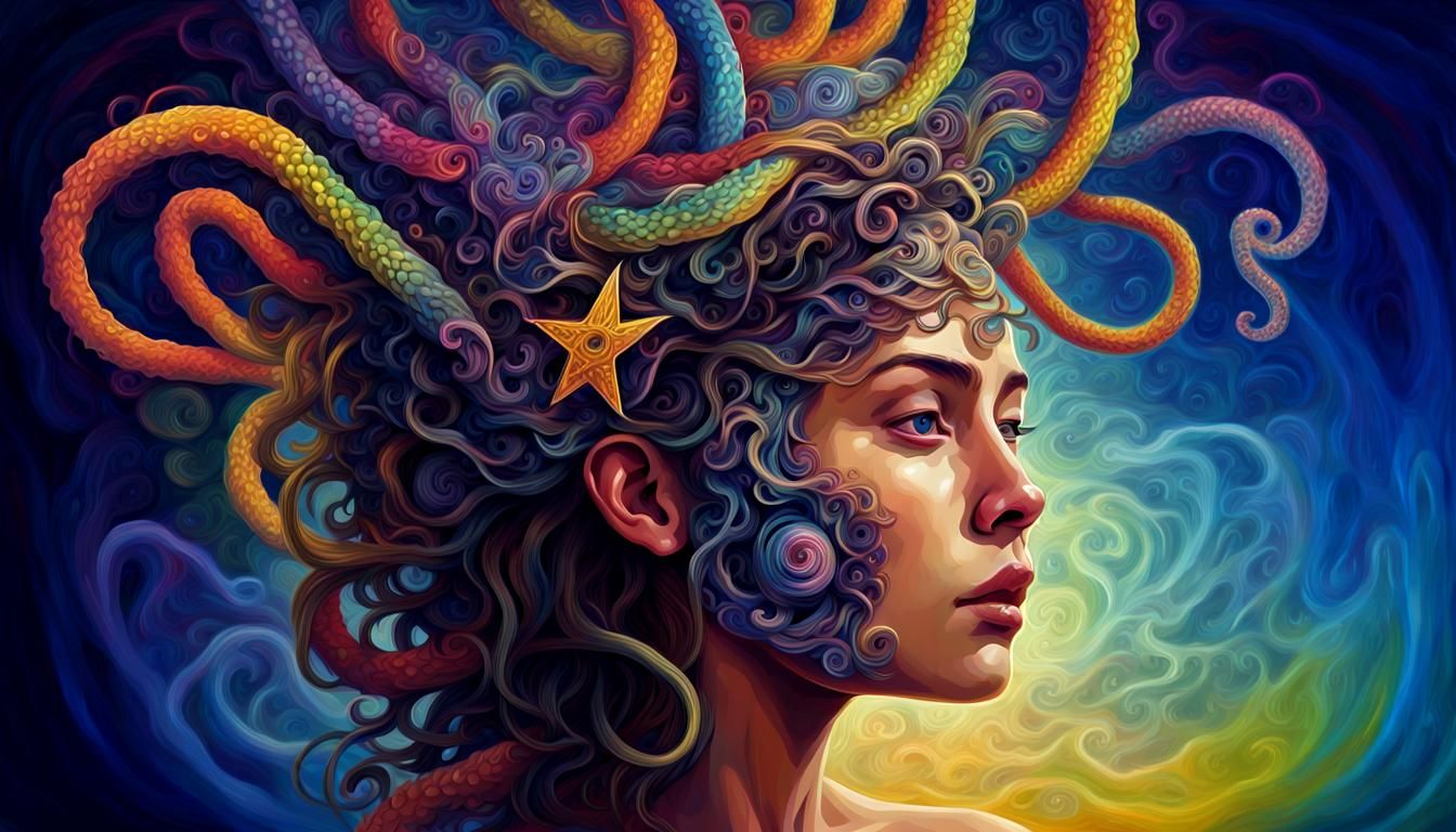 Yingarna Rainbow Serpent in Vivid Impasto Oil