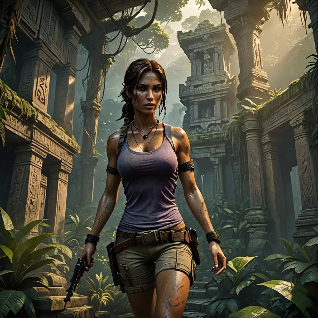 Lara Croft in Jungle Temple Concept Art