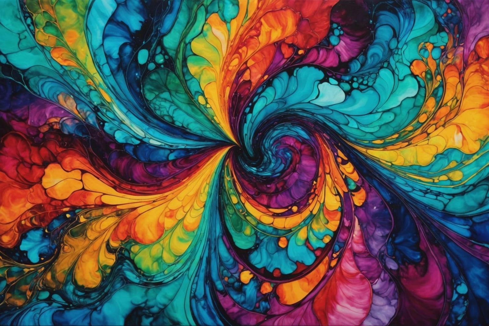 Ethereal Swirling Alcohol Ink Abstract Painting