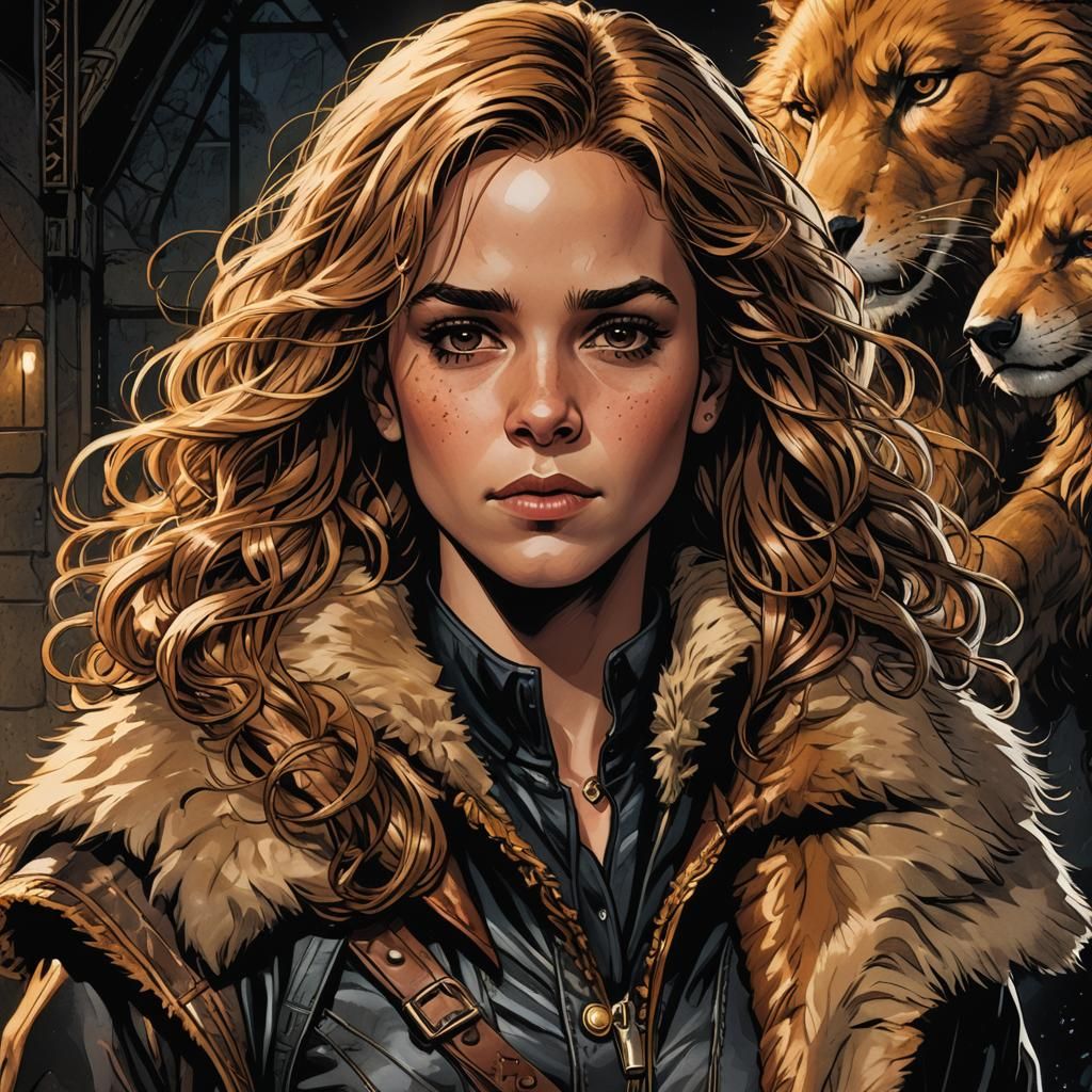 Hermione Granger Portrait in Comic Book Style