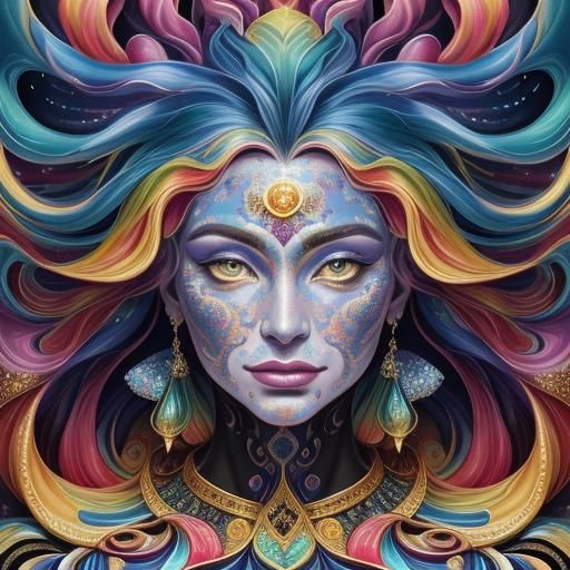 Surreal Woman Emerges from Diamond House