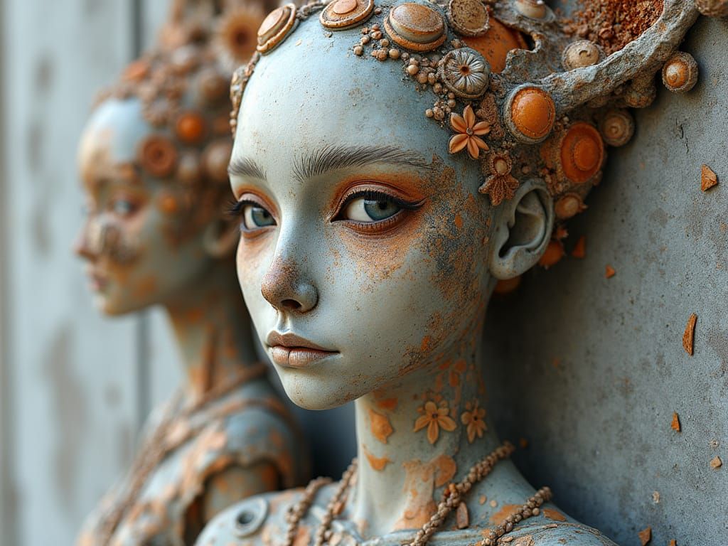 Urban Grief Written in Picotee Blue Apricot Khaki