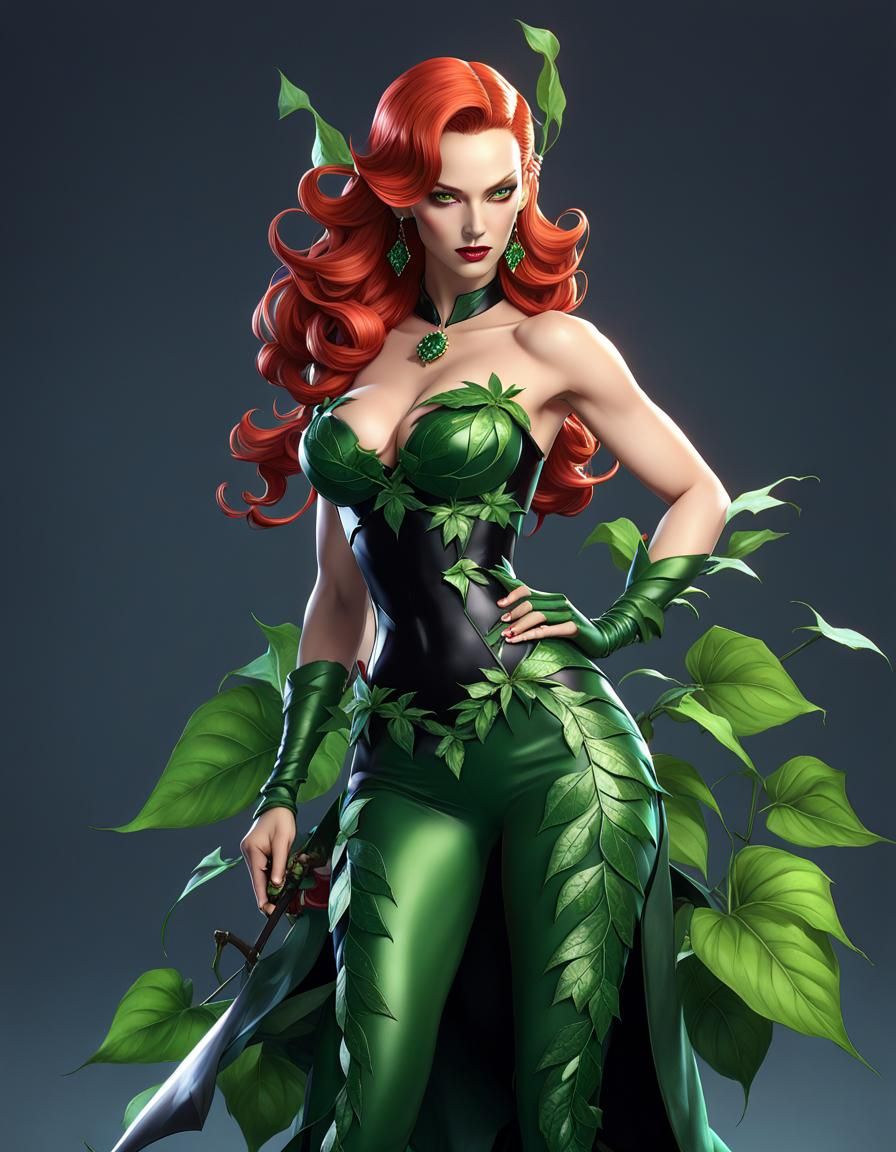 Poison Ivy Anime Pinup in 3D