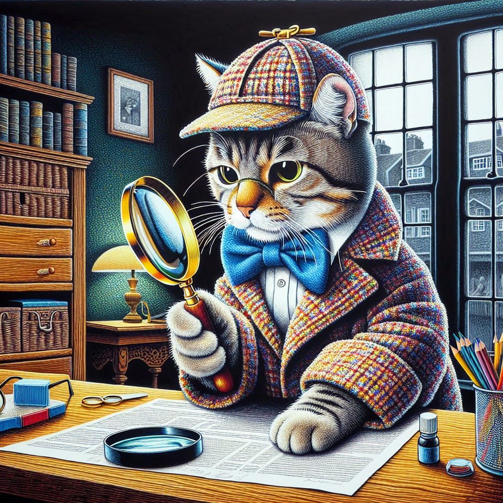 Tabby Cat Detective in London, Early 1900s