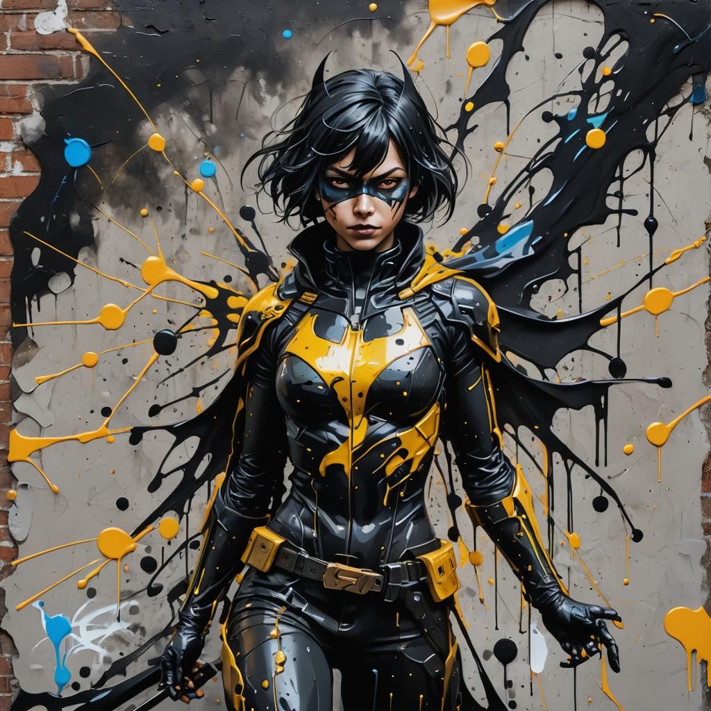 Cassandra Cain Graffiti Art in Polychromatic Style