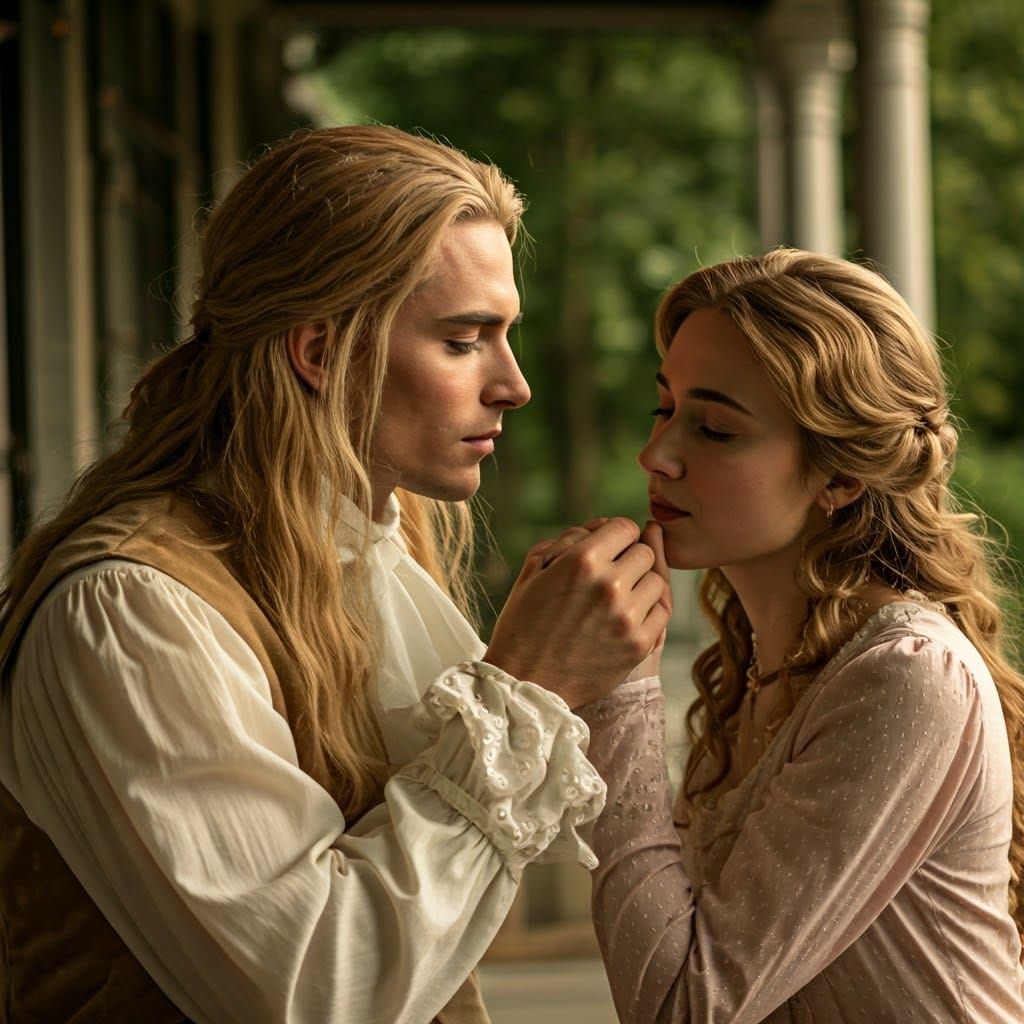 Elegant Androgynous Youth in 19th Century Regency Dress