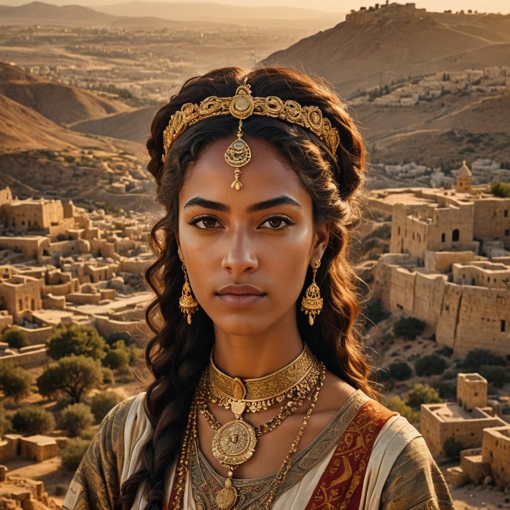 Majestic Hebrew Queen Portrait in Ancient Israel