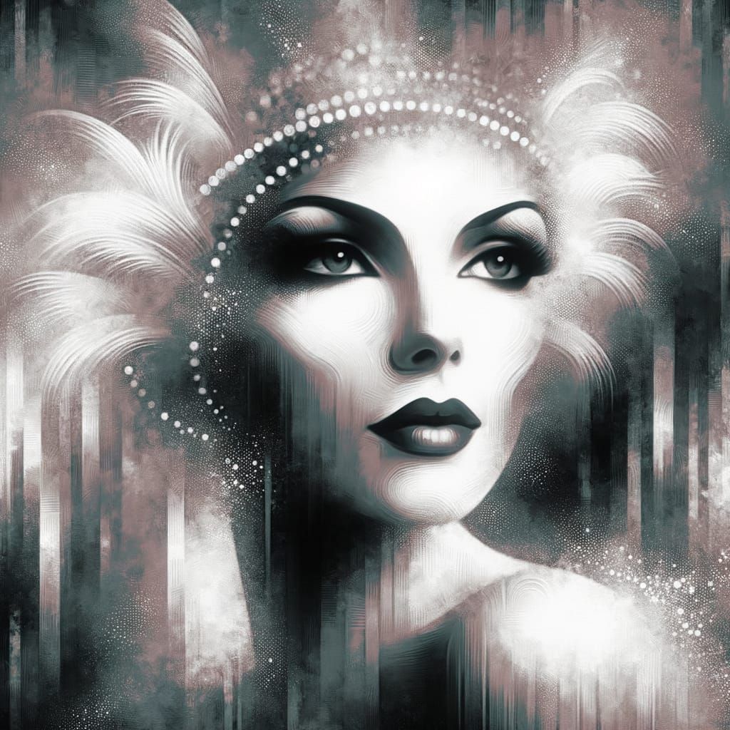 Elegant Showgirl in 1930s Style