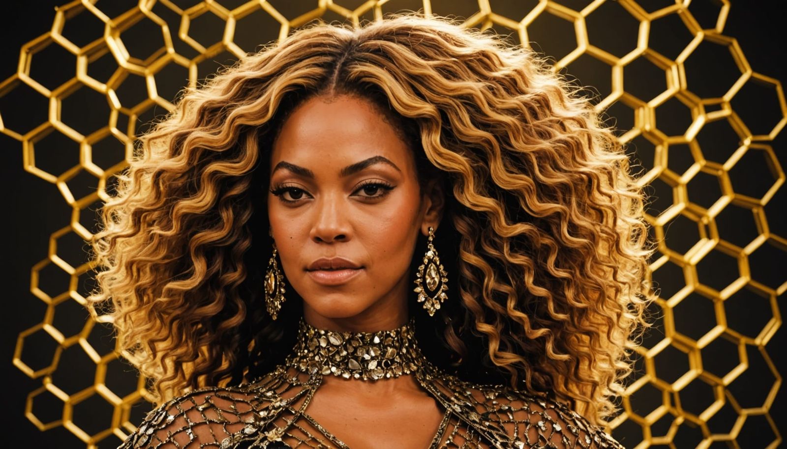 Regal Beyonce Figure Surrounded by Adoring Fans