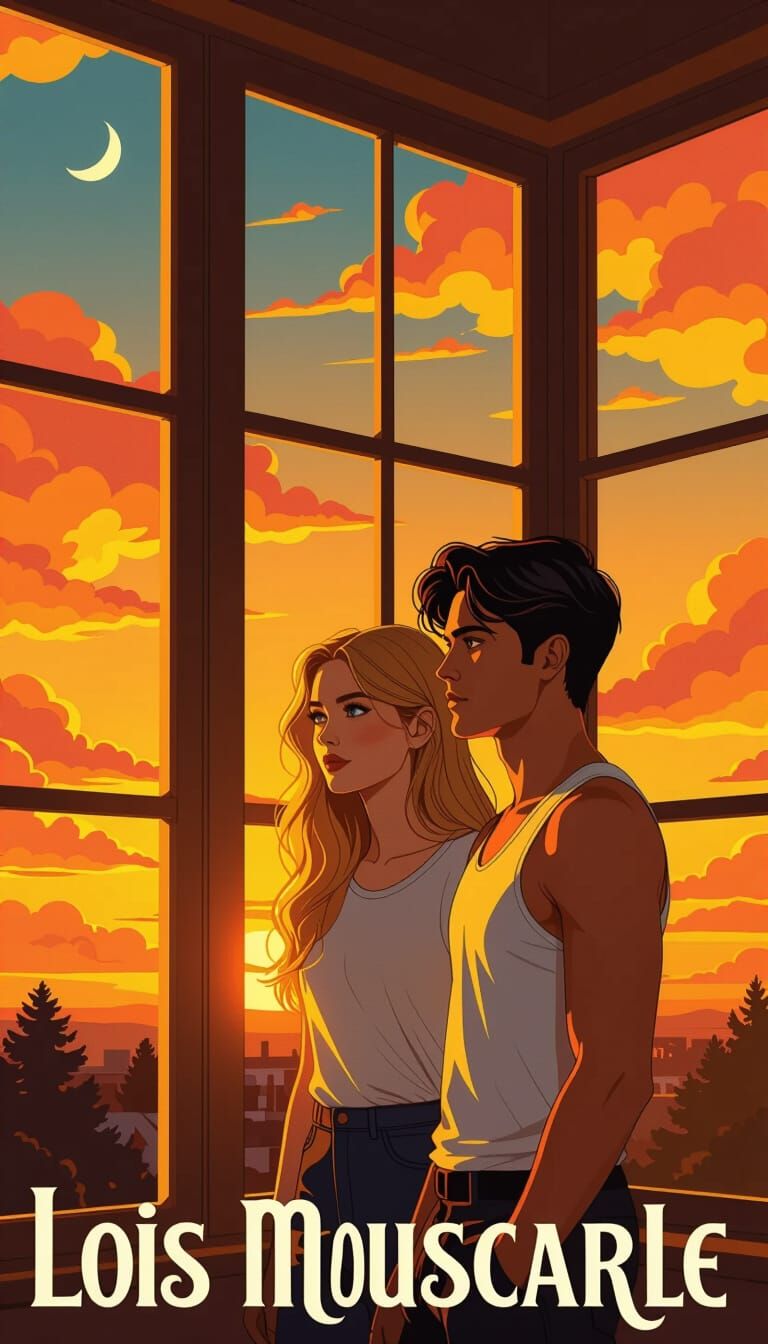 Couple by Window at Golden Hour Sunset