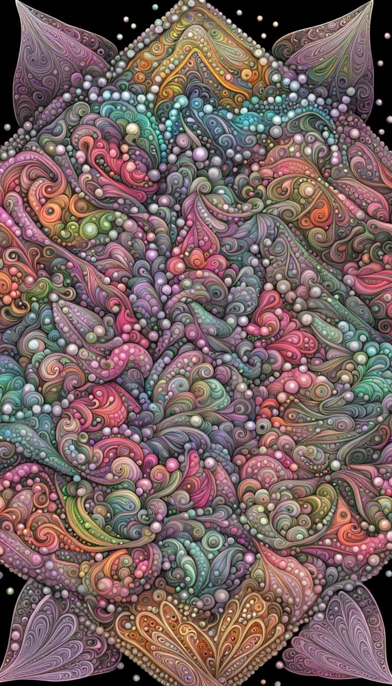 Psychedelic Fractal Zentangle Universe in Fluorescent Photo ...
