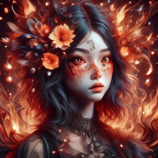 Glowing Runes Portrait in Horrorcore Style