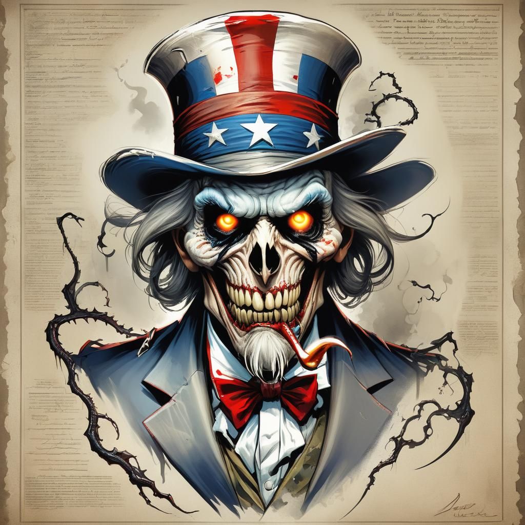 Uncle Sam as Venom: A Symbolic Fusion Portrait