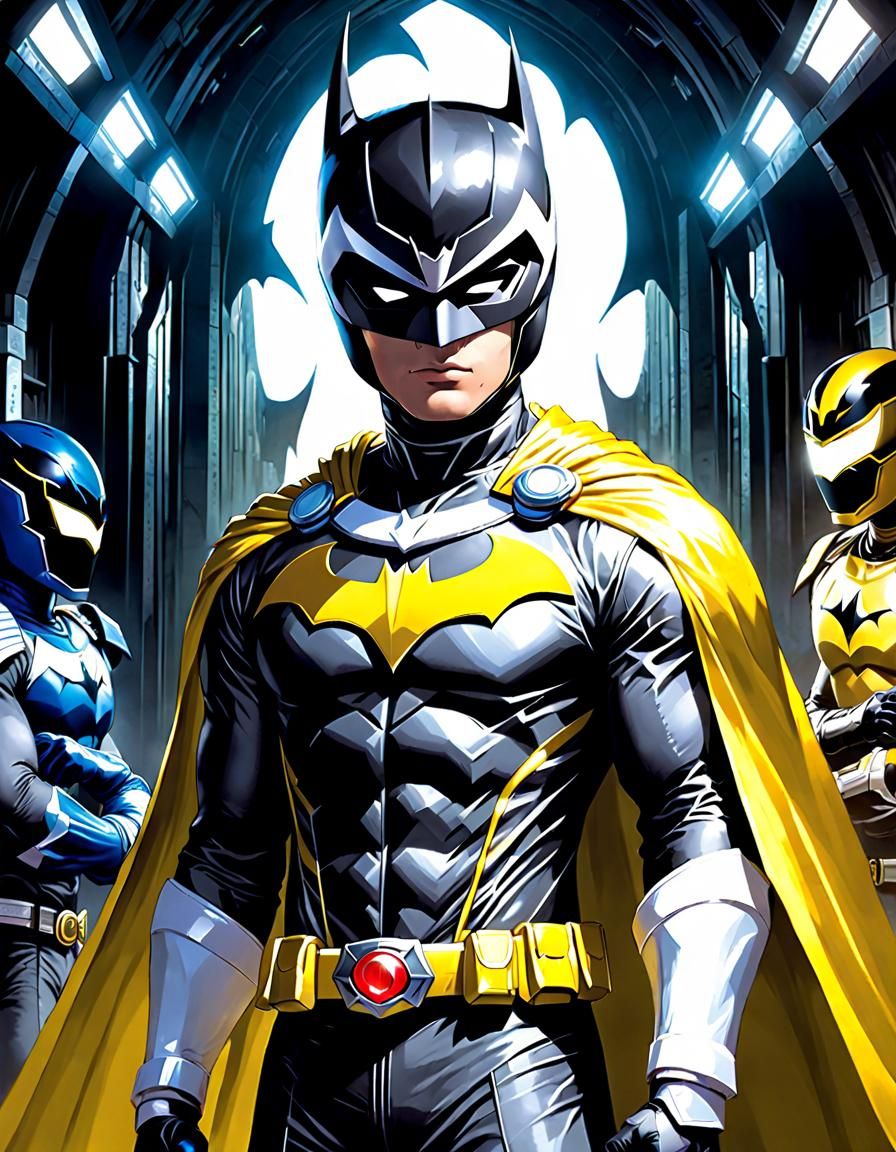 Batman as a Black Power Ranger in Batcave